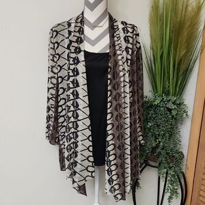 Black and Brown Geometric Kimono Tank Combo